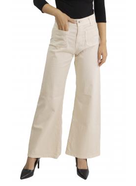 Pantalone palazzo tinta unita con tasche frontali Please